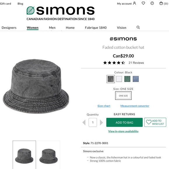 Simons bucket hat grey - Picture 4 of 6